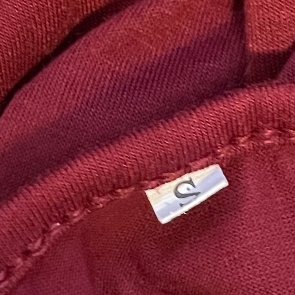 Maroon Solid Color Zip Long Sleeve Top Size Small - Picture 5 of 5